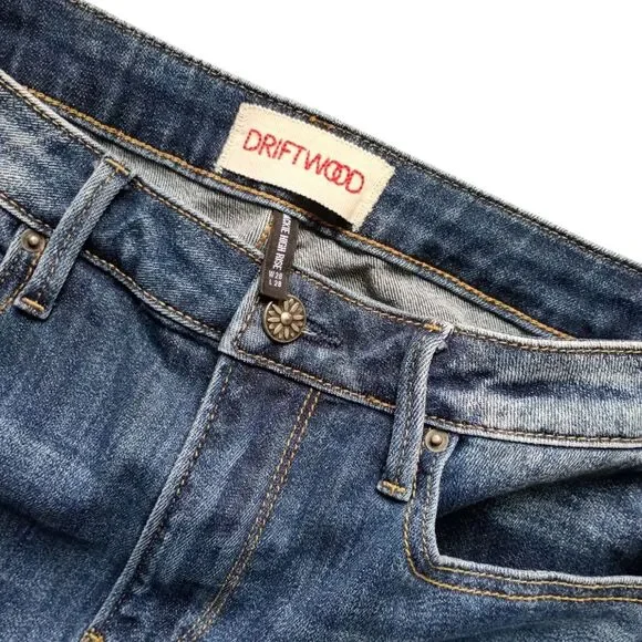 Driftwood High Rise Jackie Blue Embroidered Women's Jeans Size 28 Western Boho - Picture 4 of 5